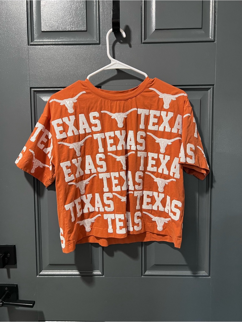 Texas Repeat Logo womens Short Sleeve Tee - Orange